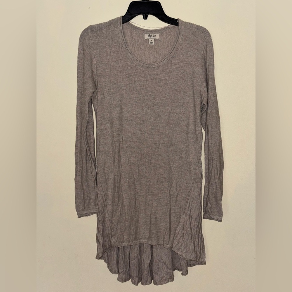 Style & Co. Taupe Knit Top
